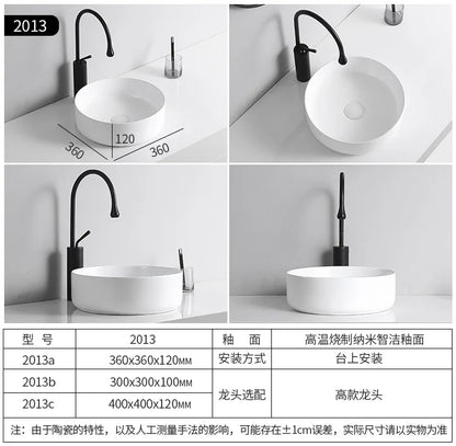 Arbeits platte Waschbecken Seite Entwässerung Keramik Waschbecken Balkon Waschbecken Kunst becken Einzel becken quadratischer Kreis