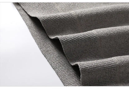 Men's Sweater Patckwork Round Neck Pullovers Fleece Lined Thick Warm Winter Knitwear Fashion Jumpers Men's Clothes.