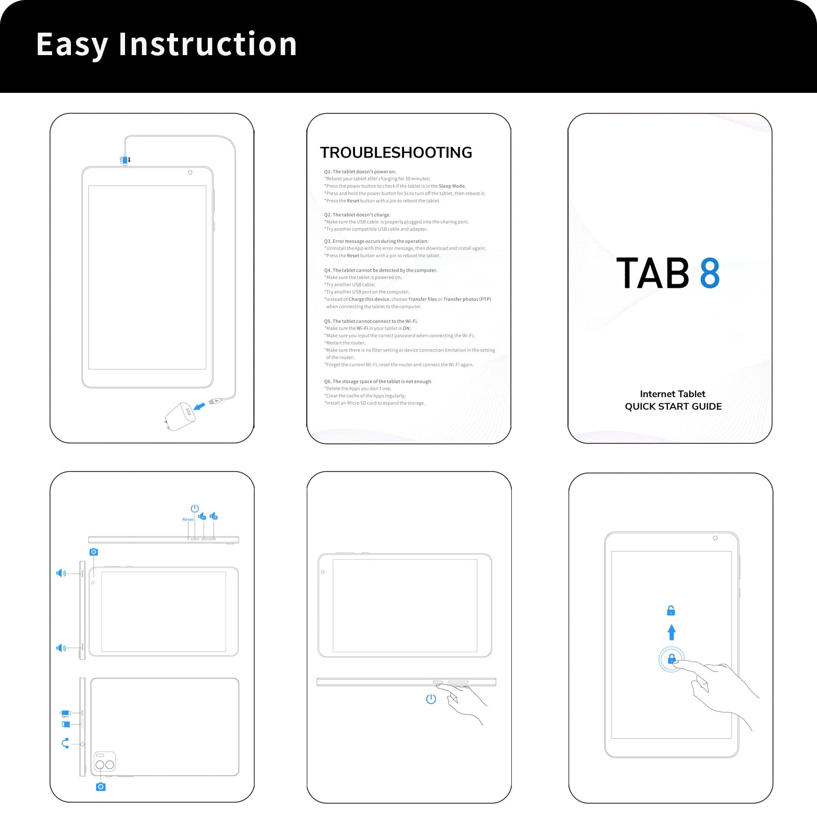 PRITOM 8 Inch Tablet Android 13, 8GB(4+4 Expand) RAM 64GB ROM,1TB Expand,1280x800 IPS Screen 5000MAH Battery,Dual Camera, WiFi.