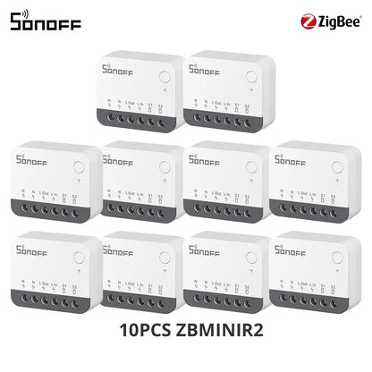 SONOFF ZBMINIR2 Extreme Zigbee Smart Switch Detach Relay Externer Schalter Fernbedienung über eWeLink, kompatibel mit Zigbee Hub