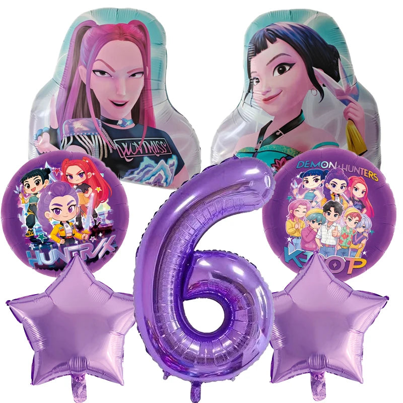 Kpop Dämon Jäger Geburtstag Luftballons Set Anzahl Ballon Anzug Folie Ballon Cartoon Geburtstag Party Liefert Dekor Baby Dusche Geschenk.