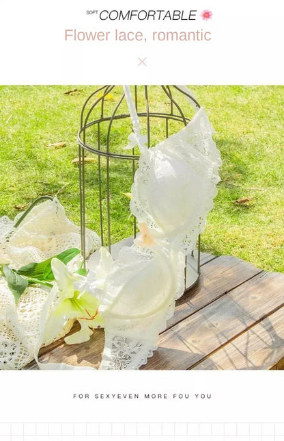 MOYISU French Romantic Lace Comfortable Breathable Sexy Tushy Slim Bra Collection Pure Desire Girls Super Beautiful Underwear SE.