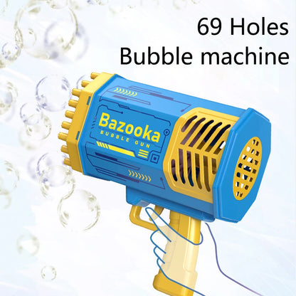 40/69 Holes Bubble Machine Ages 3+ Boy Girl Toys Birthday Wedding Kids Adult Party Toys Summer Outside Bubble Gun Soap Blower