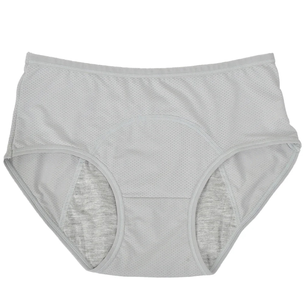 1pc Women's Leak Proof Menstrual Panties – Mid Waist Ice Silk Plus Size Waterproof Period Underwear Sexy Physiological Briefs