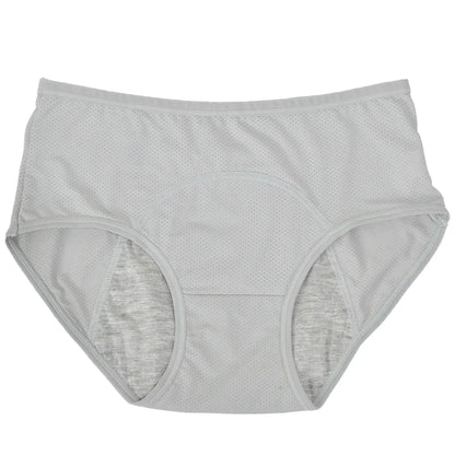 1pc Women's Leak Proof Menstrual Panties – Mid Waist Ice Silk Plus Size Waterproof Period Underwear Sexy Physiological Briefs