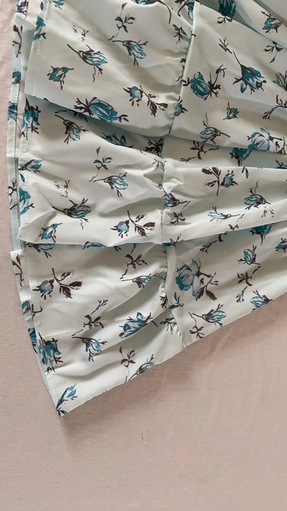 Frühling Herbst frauen Neue Kleid Temperament Süße Druck V-ausschnitt Laterne Hülse Spitze Hohe Taille Kurzes Kleid