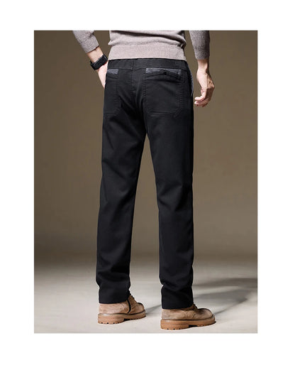 Autumn Winter High Quality Lyocell Fabric Casual Pants Men Solid color Business Fashion Straight Chinos Gray Brand Trousers Male.