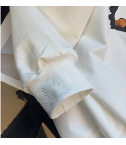 170kg plus size Damen büste Herbst bär bedrucktes Sweatshirt lockeres Langarm-Freizeit oberteil 6xl 7xl 8xl 9xl 10xl 11xl