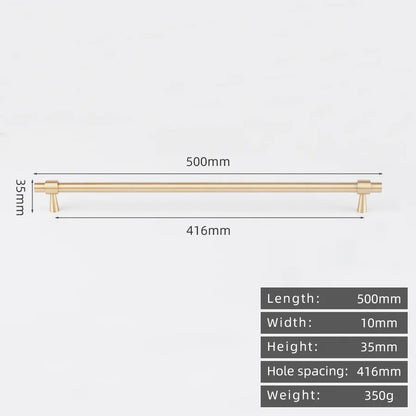 KEDLO Solid Brass Brushed Antique Brass Bronze 500mm Pull Drawer Knobs T Bar Kitchen Cabinet Handle