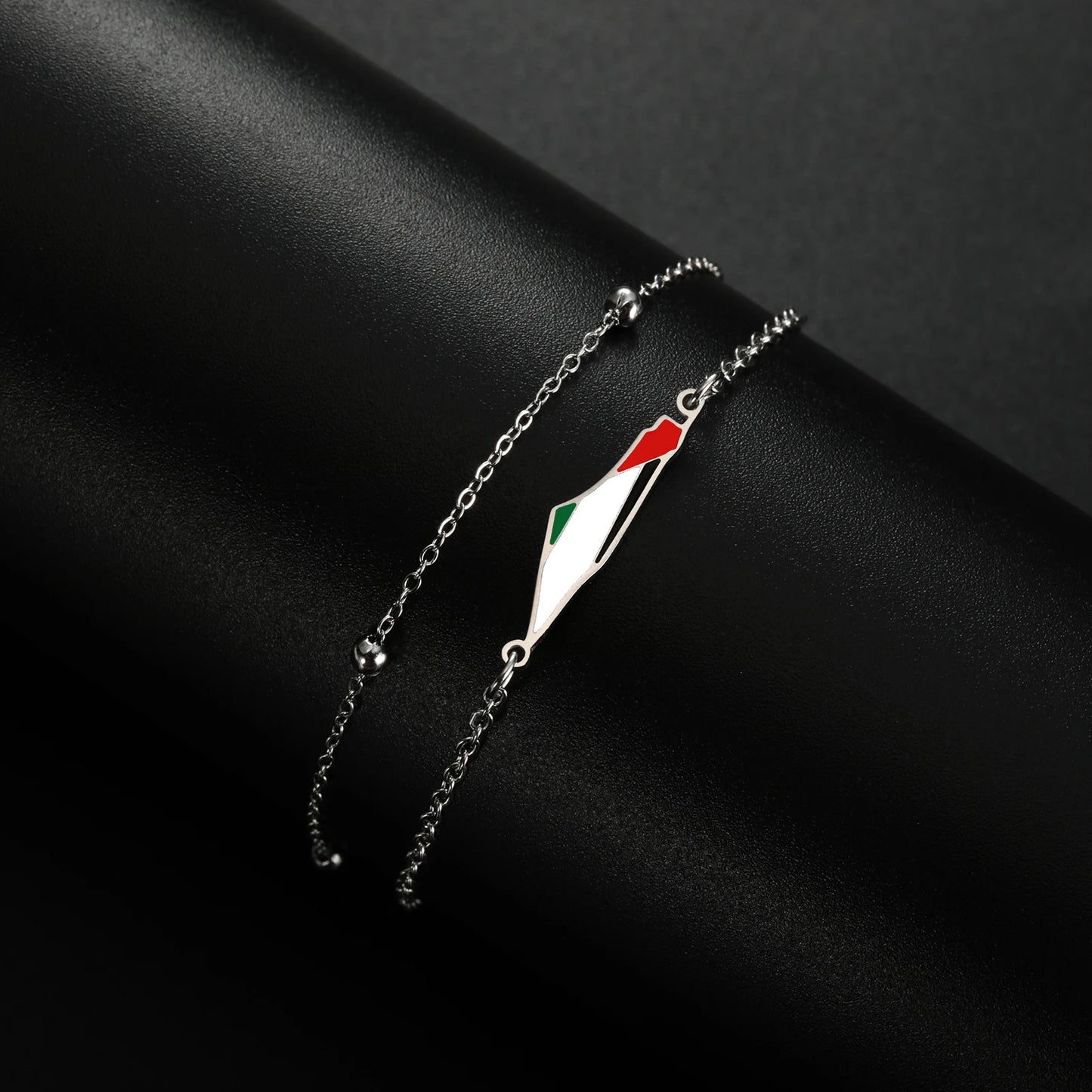 COOLTIME Palestine Map Charm Women Bracelets Stainless Steel Adjustable Double Layer Men Geography Bracelet jewelry Wholesale.