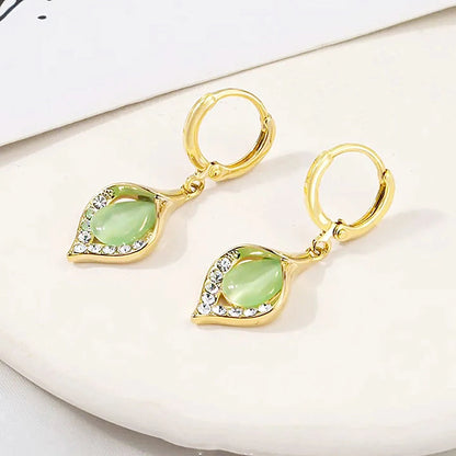 Luxury High-end Temperament Trendy Fashion Ladies Cat's Eye Stone Angel Eye Earrings,Earrings Jewelry Gift Accessories.