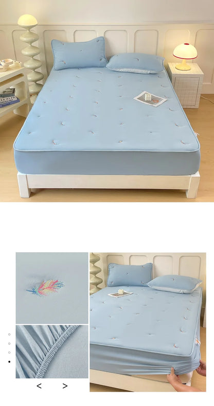 Thicken Bedspread Elastic Bed Cover Simple Style Bed Linen Queen/King Size Mattress Covers 매트리스 커버	 (No Pillowcase).