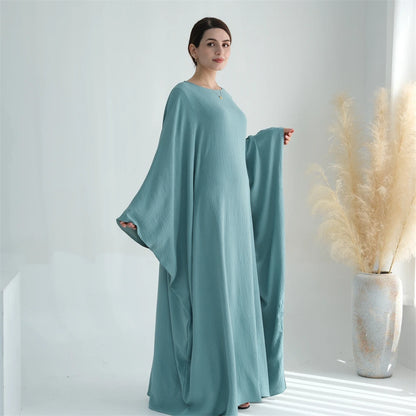 Ramadan Eid Cotton Linen Abaya Turkey Islam Muslim Maxi Dress Prayer Clothes Women Kaftan Kebaya Caftan Robe Femme Musulmane