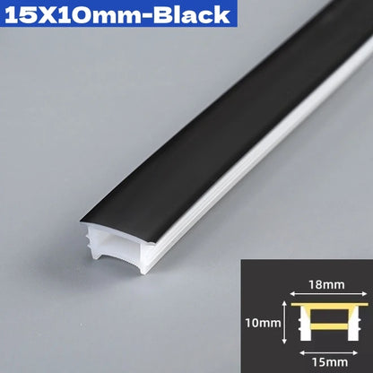 Black Flexible LED Neon Rope Lamp Silicone Tube Diffuser Recessed Channel For WS2811 WS2812B Waterproof Ribbon Neon Strip Lights
