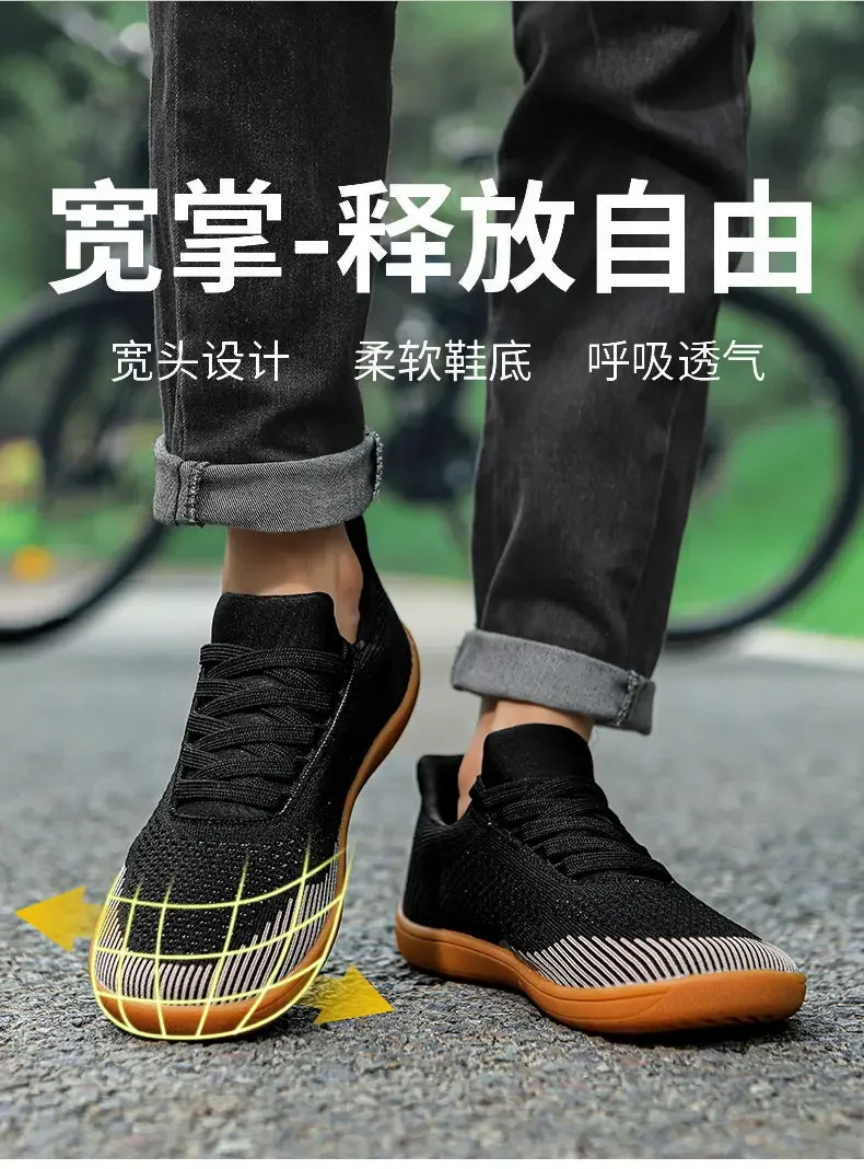 Sommer Breite Schuhe Männer Barfuß Breite Kappe Weichen Sohlen Outdoor Jogging Lace Up Casual Sneaker Atmungsaktive Laufschuhe Tenis Jeans.