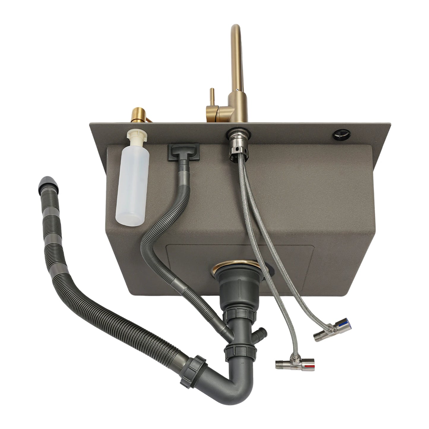 60 x 45 Zoll Edelstahl-Küchenspüle ohne Logo, rechteckige Spüle mit Abtropfkorb für Toiletten, Badezimmer, Waschräume