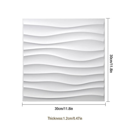 12pcs 30cm Decorative 3D Wall Panel wave Diamond Design Not self-adhesive plastic tiles 3D wall sticker room Bathroom wall paper