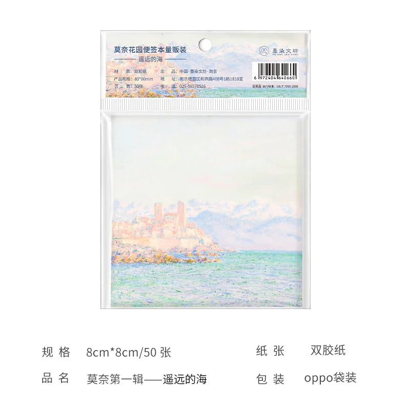 Malerei Memo Pad Monet Van Gogh Keine-klebrige Hinweis Aufkleber Scrapbooking DIY Notizblock Tagebuch Schreibwaren Schule Liefert.