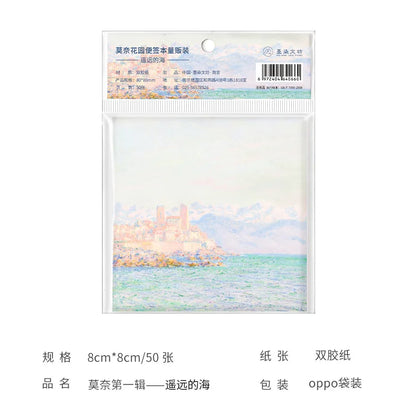 Malerei Memo Pad Monet Van Gogh Keine-klebrige Hinweis Aufkleber Scrapbooking DIY Notizblock Tagebuch Schreibwaren Schule Liefert.