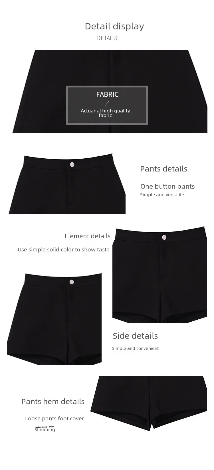 High-waisted Slimming A- line Tight Black Shorts For Women 2024 Spring Korean Style Elastic Hot Pants High Elasticity.