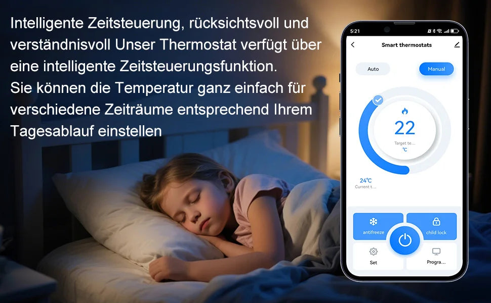 CONENTOOL WiFi Electric Thermostat 16A Floor Heating Smart Home with Alexa Tuya Google Digital Temperature Controller App Remote.