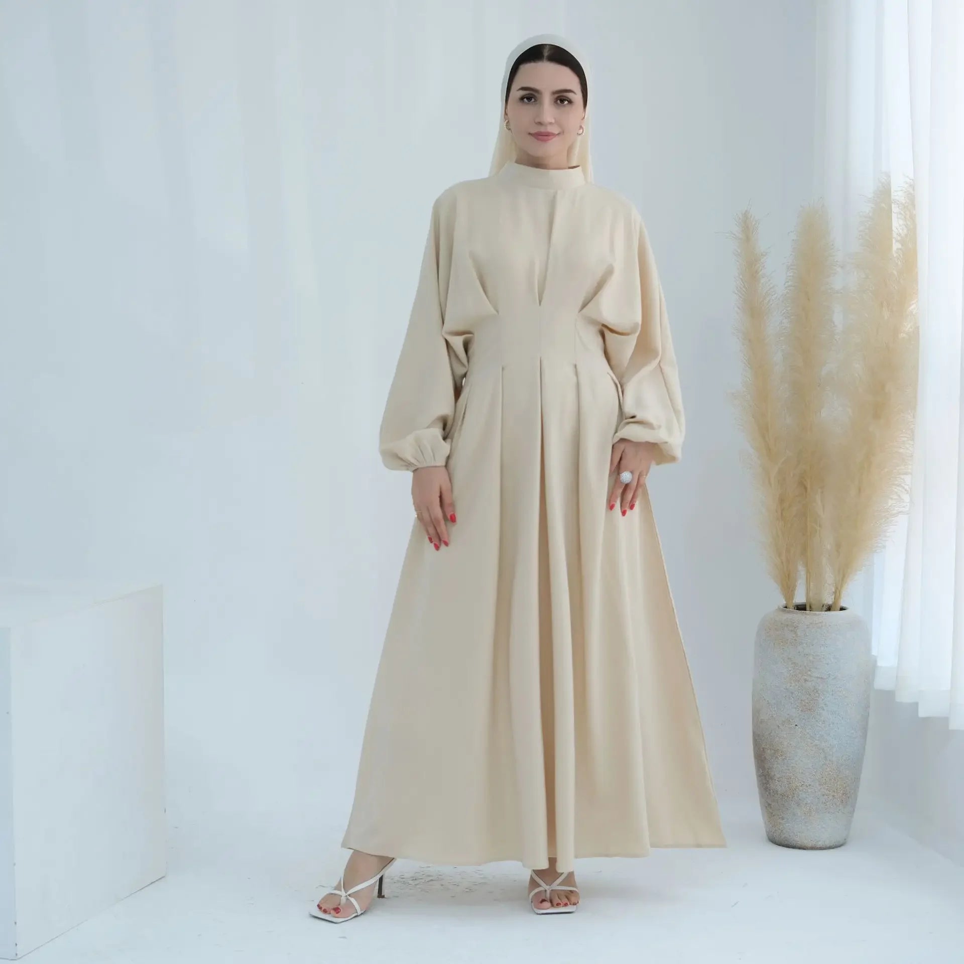 Muslim Modest Dress Kaftan Prayer abaya Ramadan Linen Abaya Dubai Turkey Islam Clothes Women Kebaya Robe Arabe Femme Musulmane.