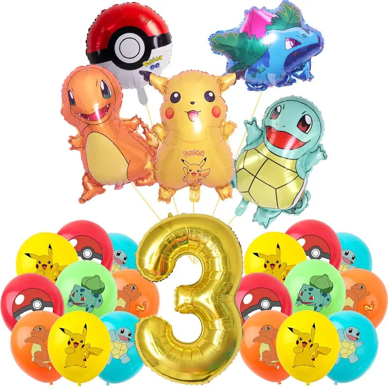 Pokemon Thema Geburtstag Party Dekoration Lieferungen Cartoon Pokemon Gehen Geschirr Tassen Teller Pikachu Ballon Für Baby Dusche Gefälligkeiten