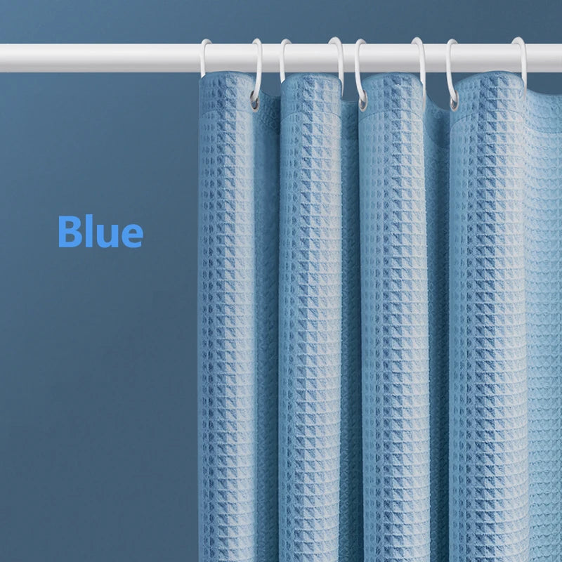 Verdickter, einfarbiger Waffel-Duschvorhang, porenfrei, doppelseitig, wasserdicht und schimmelförmig, geeignet für Toilette und Badezimmer