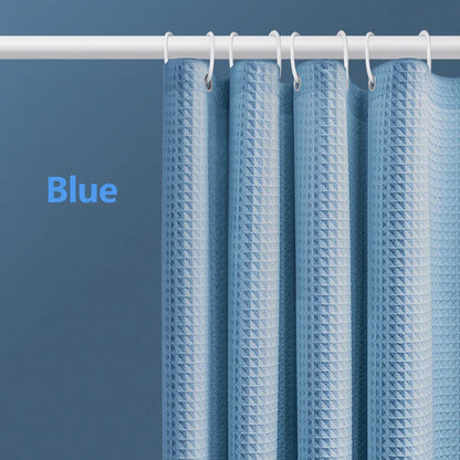 Verdickter, einfarbiger Waffel-Duschvorhang, porenfrei, doppelseitig, wasserdicht und schimmelförmig, geeignet für Toilette und Badezimmer