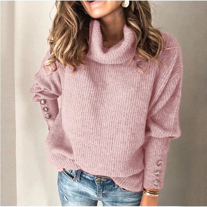 Herbst Winter neue einfarbige Freizeit mode lose Pullover Frauen Langarm High Collar Street Sweatshirt Pullover Top weiblich.