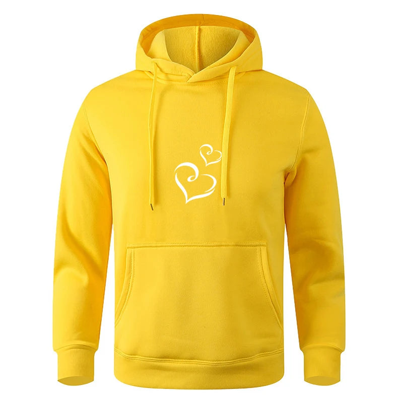 Autumn Fleece Solid Color Korean Fashion Drawstring Pockets Finger Heart Hooded Long Sleeve Loose Hoodie Sweatshirts Top.