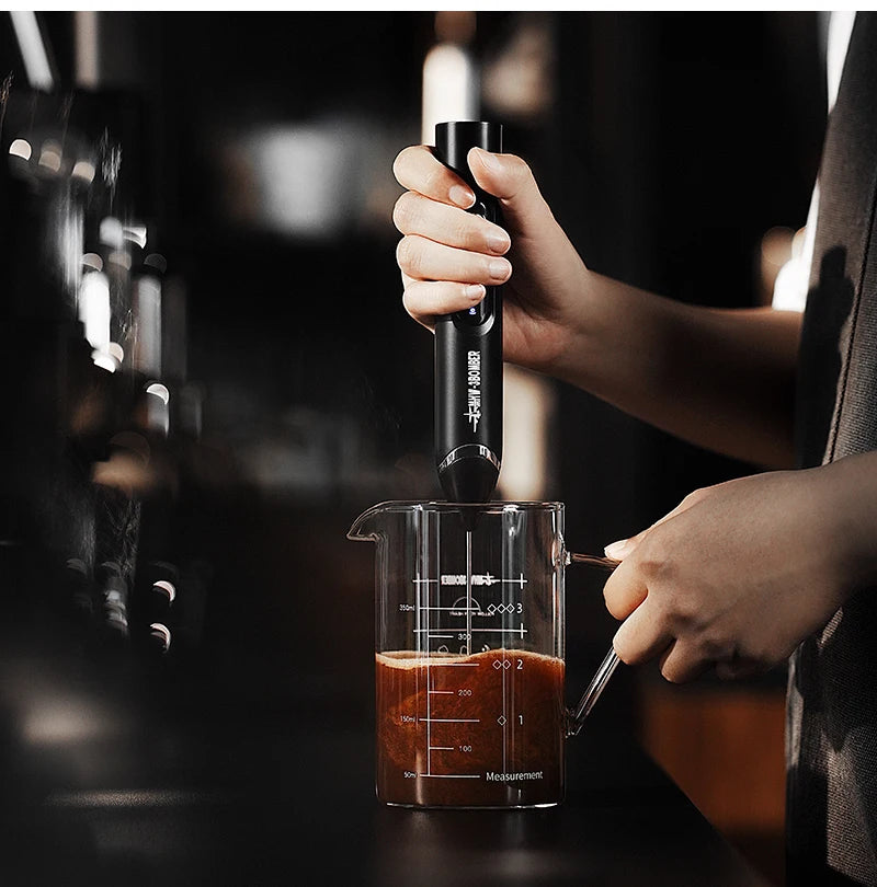 MHW-3BOMEBR Rechargeable Milk Frother Handheld Electric Foam Maker Stainless Steel Whisk Drink Mixer Foamer for Latte/Cappuccino