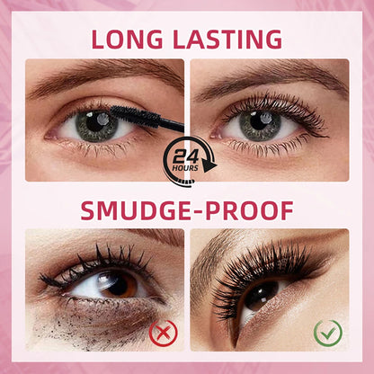 Natural Thick Curling Mascara Makeup Non-Smudge Brushes Lengthens Eyelashes Waterproof Fast Dry Black Curling Mascara Cosmetics.