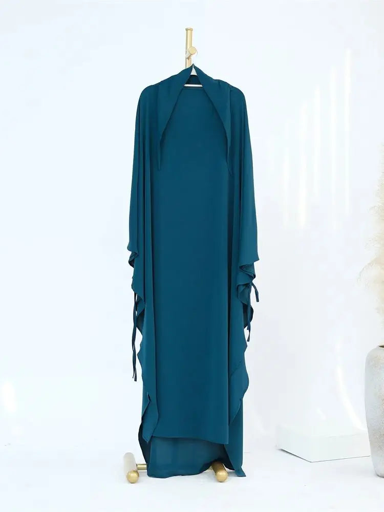 Ramadan Eid Khimar Abaya Dubai Turkey Islam Muslim Maxi Hijab Dress Nida Prayer Clothes For Women Kebaya Robe Femme Musulmane