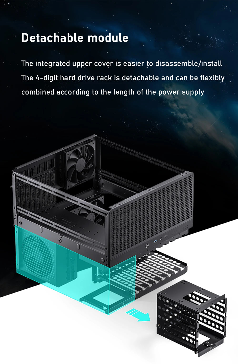 Jonsbo N5 NAS Computer Chassis ITX/M-ATX/ATX/E-ATX PC Case 12+4 Hard Disk Space ATX Power Supply With Fan Aluminum Desktop Case.