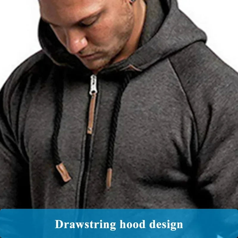 New Custom 3D Full Design Jumpsuit Pajamas Long-sleeved sports pants solid color splicing casual sweater men's zipper hoodie.