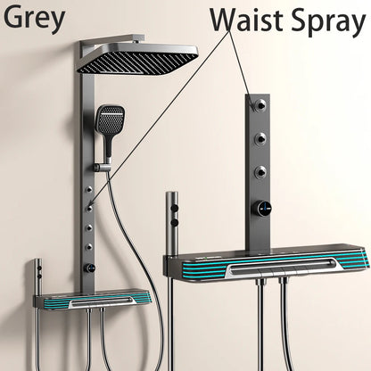 Bluetooth Music Digital Bathroom Shower System Ambient Lighting thermostatic Digital Bathroom Shower Set Faucets Accessories