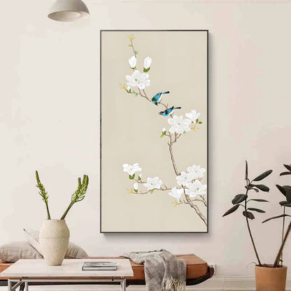 Chinese Simple Ink Art Canvas Poster Flower And Bird Wall Painting Prints Pictures Bedroom Corridor Living Room Decoration Mural.