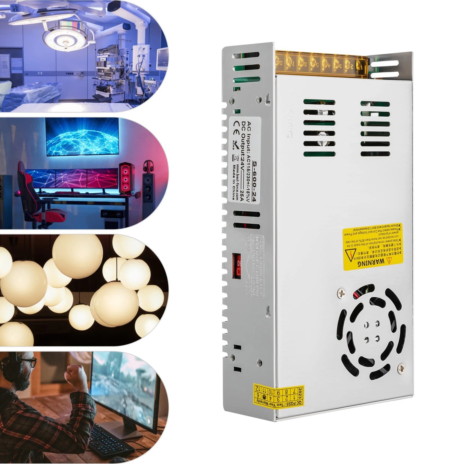 Power Supply 25A/20A 600W/1000W Voltage Converter AC 220V to DC 24V/48V Transformer Switching Power Supply, Adapter.