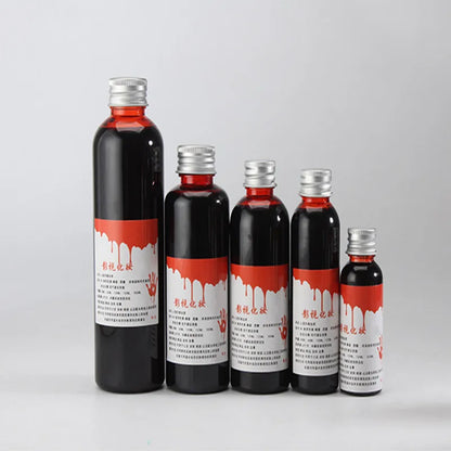 30/120/ml gefälschte Abstrich Blut Flüssigkeit Flasche Bühne Streich Theater Vampire lustige Horror Festival Party DIY Cosplay Requisiten.