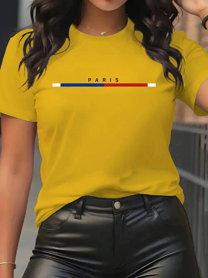 Women's T-shirt 100% Cotton Paris Fashion Short sleeved Top Loose Plus Size Shirt Short Sleeves Women TeeCotton Woman Tshirts.