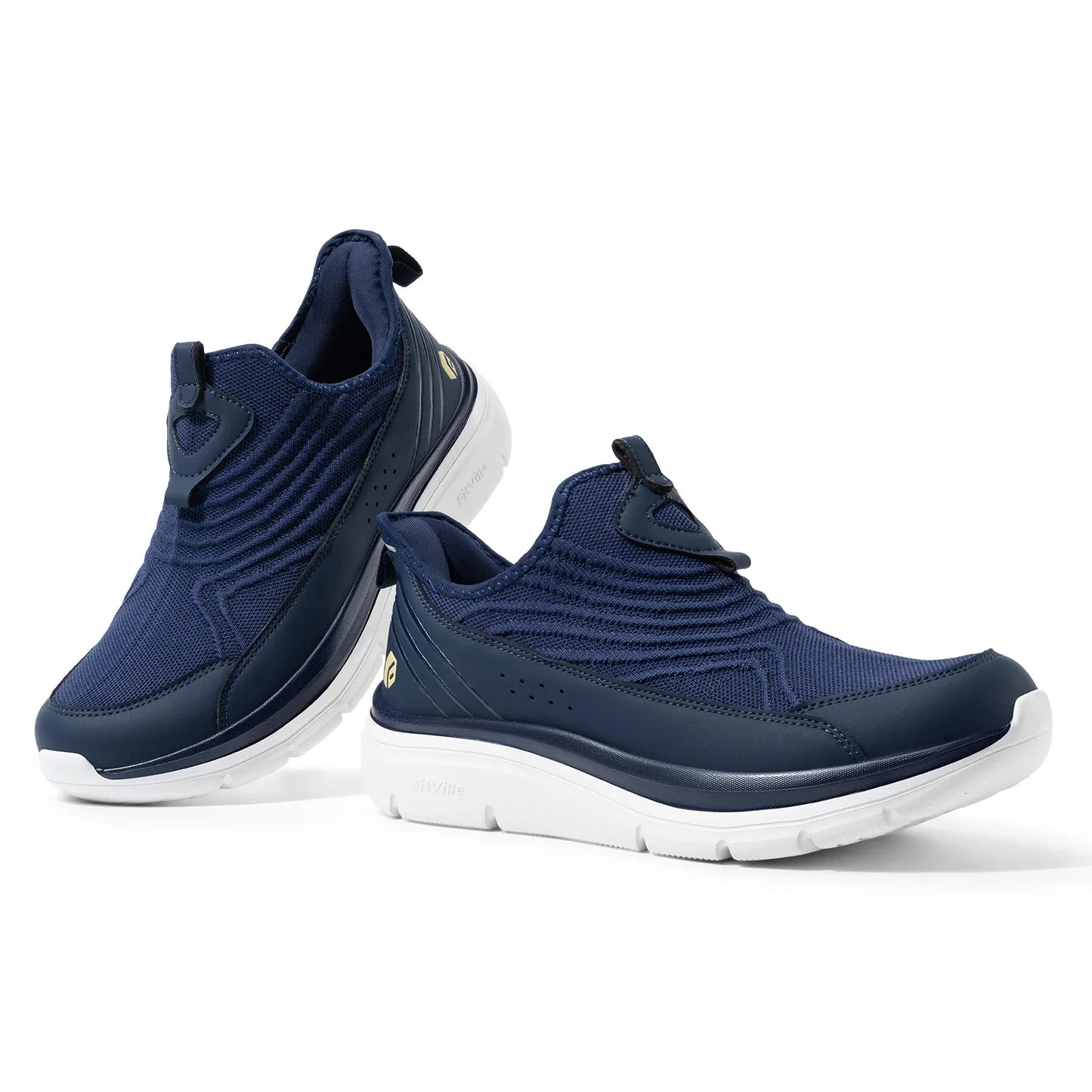 Fitville Wide Men'S Slip-On Running Shoes Lightweight Breathable Outdoor Casual Sports Walking Shoes Sneakers For Swollen Feet