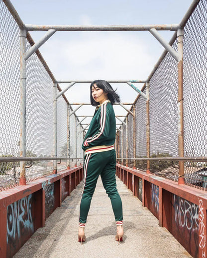 Supzoom New Arrival Top Fashion Leisure Uniform Autumn And Winter Couples Casual Striped Sports Running Sportswear Men Set