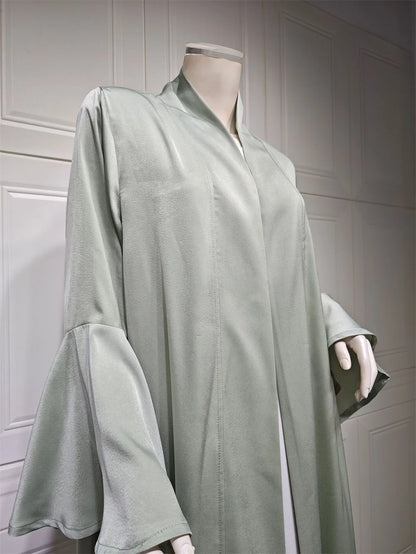 Siskakia Muslim Open Kimono Abaya For Moroccan Women Fashion Ruffle Sleeve Arab Dubai Clothing Jalabiyat Turkey Soft Gulf Robe