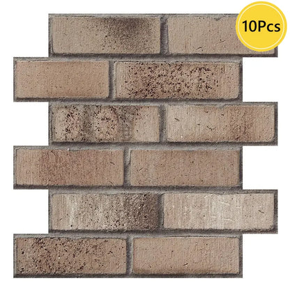 1/10pcs 3D Wall Sticker Self-adhesive Faux Brick Wall Panel Peel and Stick Tile Backsplash for Kitchen Bathroom Tile Sticker