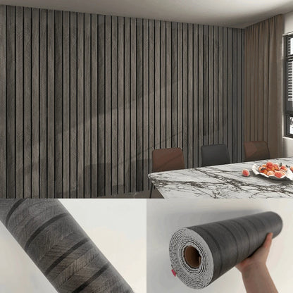 Faux Grille Wall Stickers Self Adhesive Wallpaper for Bedroom Walls Thick Foam Wood Grain Peel and Stick Wallpapers Home Decor