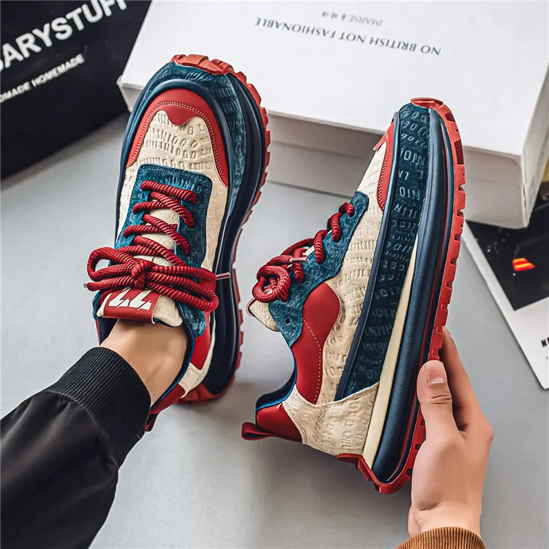 Thick Sole Men Chunky Sneakers Outdoor Wear-resistant Male Trends 2025 New Mens Casual Shoes Fashion Comfort Anti Slip Vulcanize.