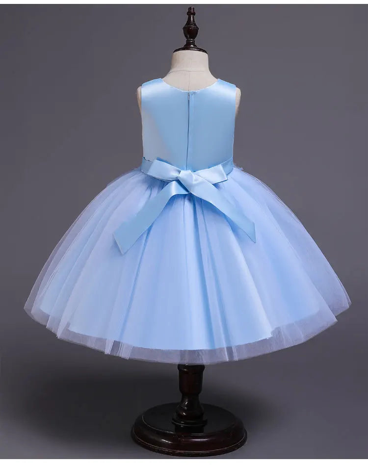 Elegantes Kleid für Mädchen, Abend, Hochzeit, Schmetterlingsapplikationen, Netzstoff, Prinzessinnenkleid für Kinder, Geburtstagsfeier, Abschlussball, Performance-Kleid.