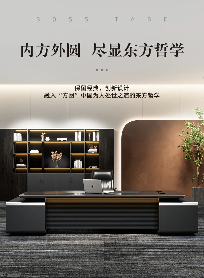 Nordischer minimalistischer Büroschreibtisch, moderner Luxus, Kreativität, Designer, L-förmiger Schreibtisch, fortschrittlicher Raum, Büromöbel, Arbeitstisch FYOD