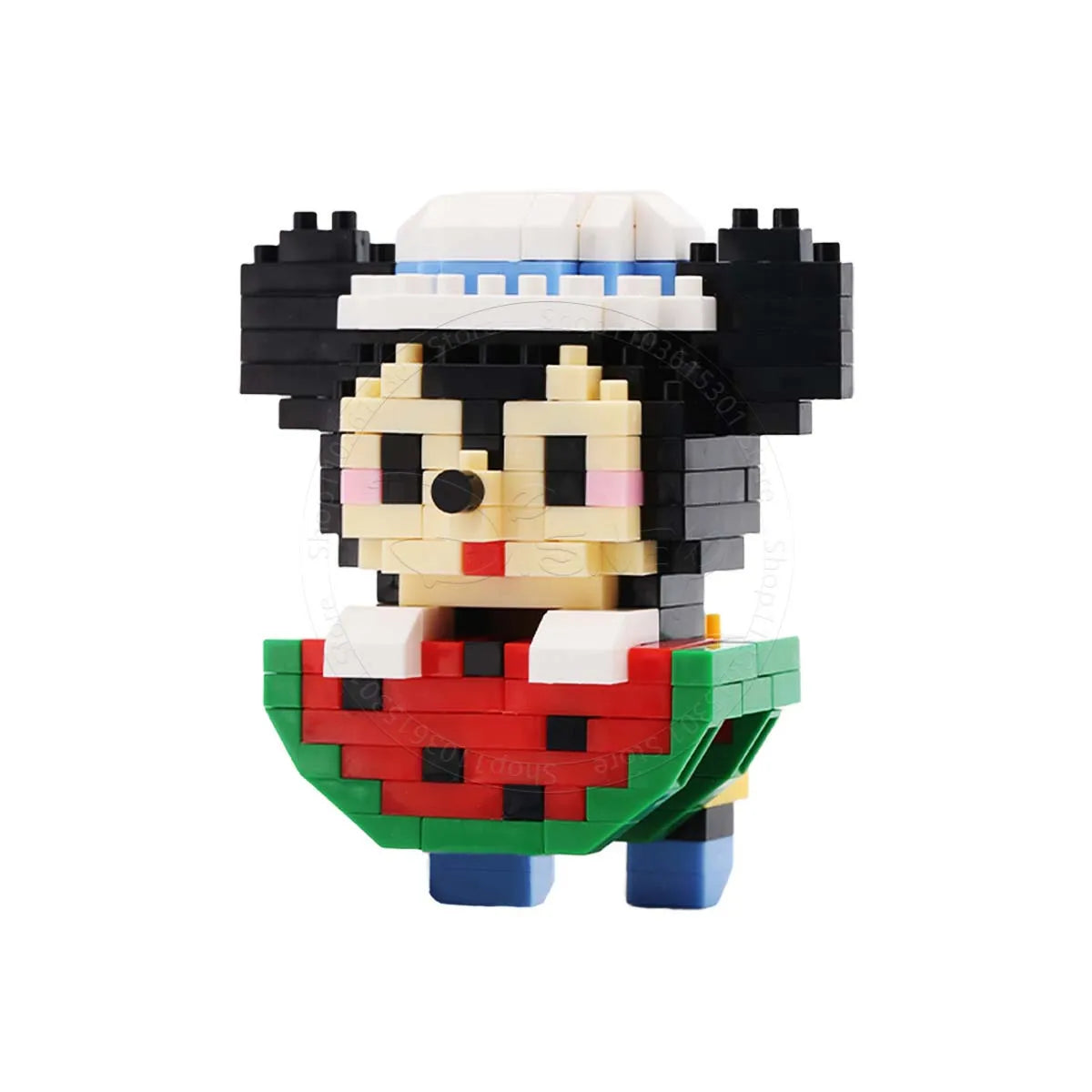 Stitch Disney Princess Elsa LinaBell Building Blocks Mickey Mouse Duck Mini Action Figures Blocks Assemble Toys Brick Kids Gifts